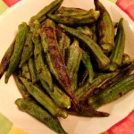 Grilled Okra w Sea Salt