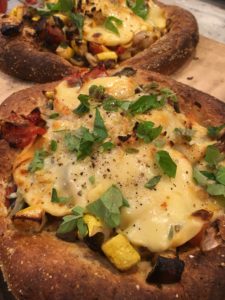 Ratatouille Whole Wheat Pizza with Smoked Mozzarella