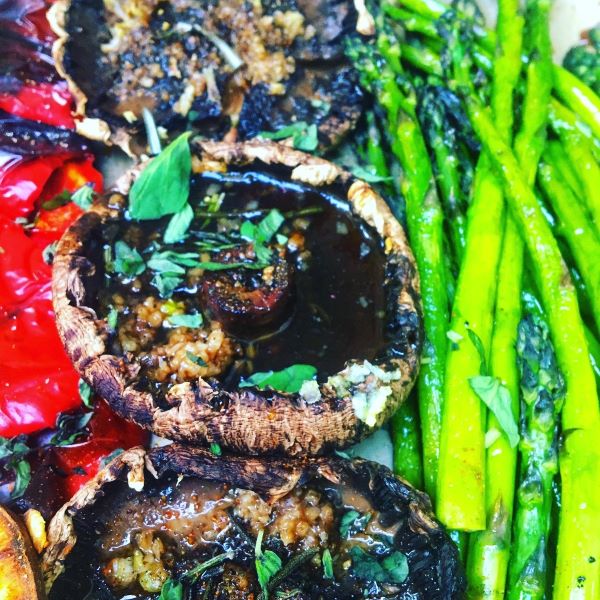 Grilled Portobello Pepper Asparagus