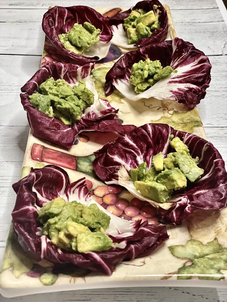 Radicchio Leaves with Avocado