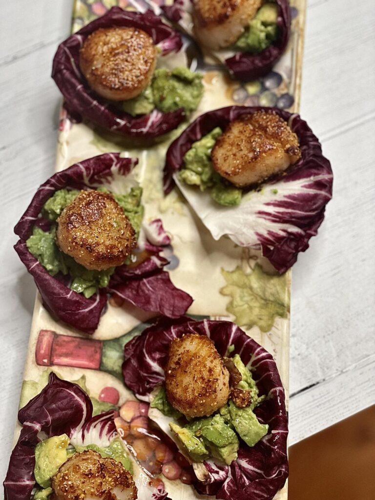 Scallop Avocado Radicchio Appetizer