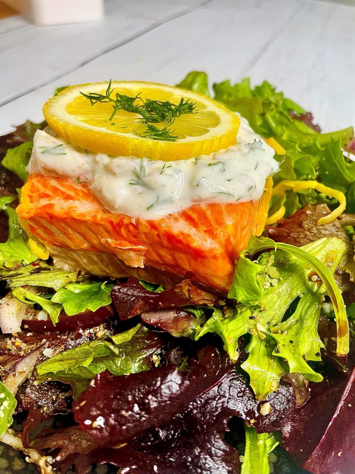 Simple poached salmon tina marinaccio