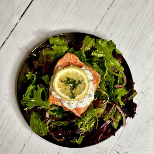 Simple poached salmon tina marinaccio