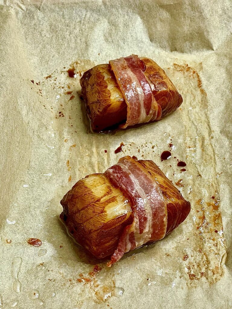 Bacon Wrapped Chilean Sea Bass Ready for the Oven